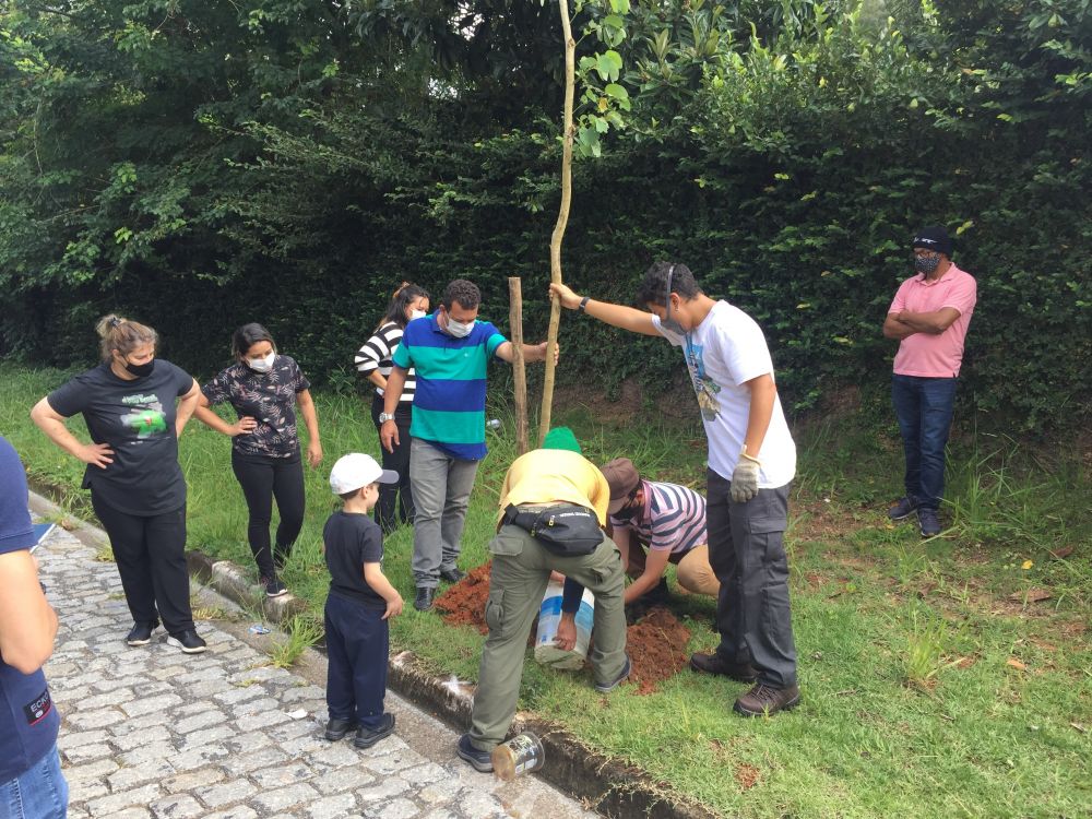 Plantio de árvores é realizado no bairro Chácaras Guanabara