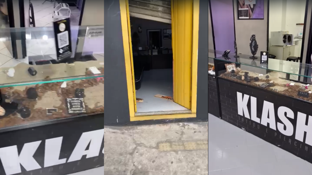 Loja Klash Tattoo, em Mogi, é invadida por assaltantes; Confira vídeo