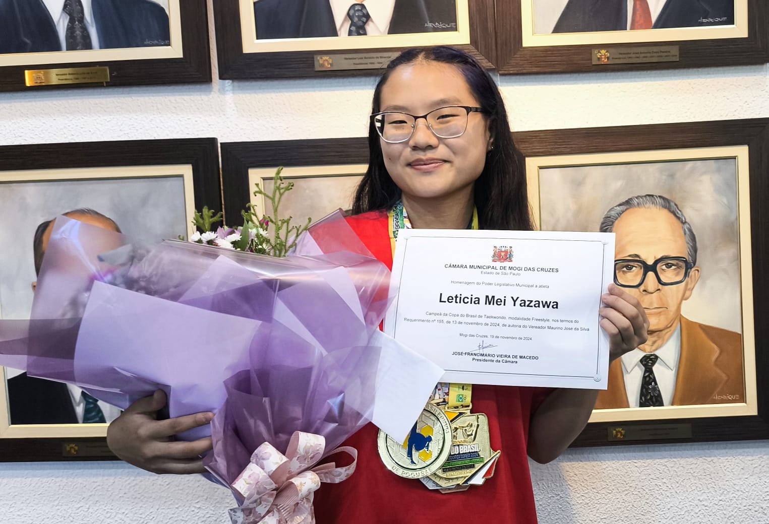 Letícia Mei Yazawa é homenageada na Câmara Municipal
