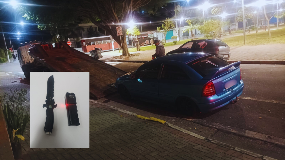 Arma de choque e faca são apreendidas em ocorrência policial em Guararema