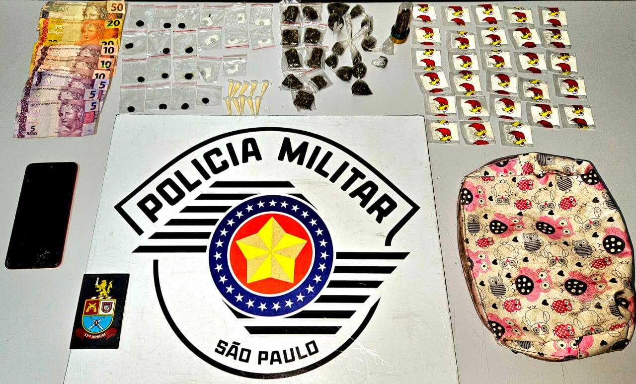 Polícia Militar prende mulher por tráfico de drogas no Jardim Dulce, em Guararema